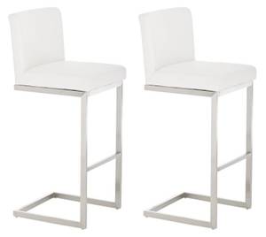 Tabouret de bar Paros Lot de 2 Blanc