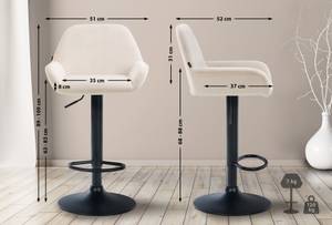 Tabouret de bar Braga Lot de 2 Crème