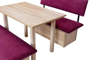 Essgruppe mit Truhe Tisch II (3er Set) Braun - Rot - Holzwerkstoff - Kunststoff - 48 x 88 x 125 cm