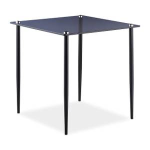 Table d’appoint en verre Noir - Gris - Verre - Métal - 50 x 50 x 50 cm