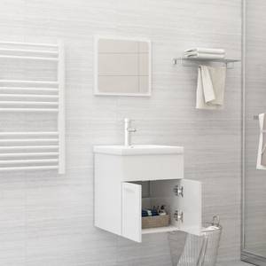 Meubles de Salle bain 804829 (lot de 2) Blanc - Bois manufacturé - Bois massif - 39 x 37 x 41 cm