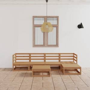 Garten-Lounge-Set (6-teilig) 3009926-1 Braun - Massivholz - Holzart/Dekor - 70 x 30 x 70 cm