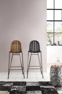 RATTAN Barhocker Schwarz