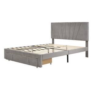 Doppelbett M101-01 Grau - Holzwerkstoff - 145 x 106 x 208 cm