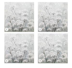 Acrylbild handgemalt Nebelblüten Grau - Weiß - Massivholz - Textil - 80 x 80 x 4 cm