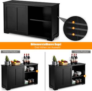 Sideboard, Küchenschrank Schwarz - Holzwerkstoff - 33 x 60 x 107 cm