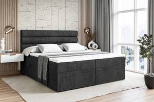 Boxspringbett CELESTIA Schwarz - Breite: 120 cm - H4