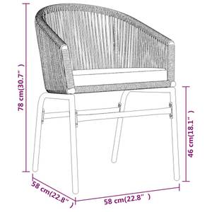 Garten-Essgruppe (9-teilig) 3013399-4 Anthrazit - Grau - Anzahl Teile im Set: 9