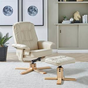 Fauteuil relaxation + repose-pied CHARLY Beige