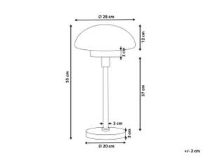 Lampe de table MINIJA Noir - Doré - Blanc - Métal - 28 x 66 x 28 cm