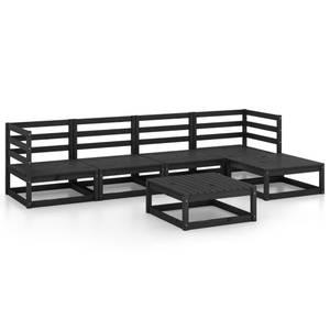 Salon de jardin (lot de 6) 3009926-1 Noir - Bois massif - Bois/Imitation - 70 x 30 x 70 cm