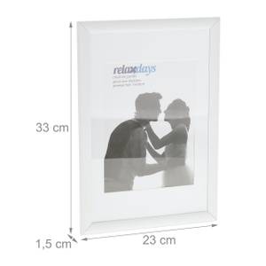 2 x Bilderrahmen 20x30 cm weiß Weiß - Glas - Kunststoff - 23 x 33 x 2 cm