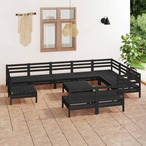 Garten-Lounge-Set Schwarz - Massivholz - Holzart/Dekor - 64 x 29 x 64 cm