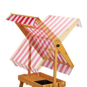 Ensemble chaise table avec toit Noir - Marron - Rouge - Bois manufacturé - Matière plastique - Textile - 65 x 110 x 83 cm