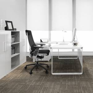 Profi Bürostuhl GENIDIA SMART WHITE CM Schwarz - Silber - Weiß - Textil - 70 x 112 x 55 cm