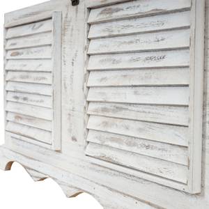Coffre bois T356 Shabby-Look Blanc - En partie en bois massif - 76 x 50 x 45 cm