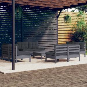 9-tlg. Garten-Lounge-Set mit Anthrazit Grau