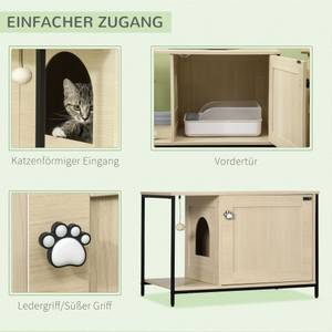 Katzenklo magnetisch Tür D31-062V01AK Braun - Holzwerkstoff - 48 x 55 x 80 cm