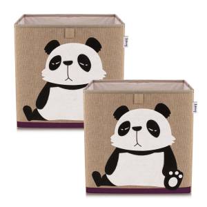 Lifeney Aufbewahrungsboxen 2er Set Panda Kunststoff - 1 x 2 x 2 cm