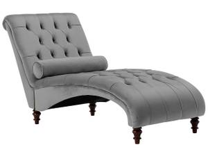 Chaise longue MURET Gris - Chêne foncé