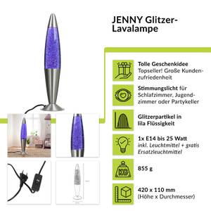 Lavalampe JENNY Graumetallic - Flieder - Violett - Silber - Silber / Grau - Silbergrau