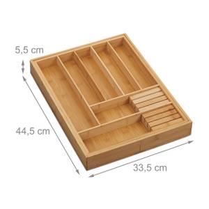 Ausziehbarer Besteckkasten aus Bambus Braun - Bambus - Holzwerkstoff - 45 x 6 x 45 cm