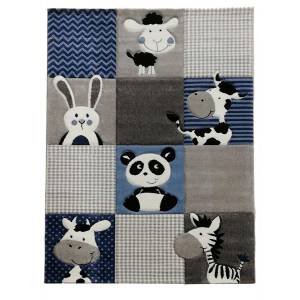 Tapis enfant ZOO 200x290 bleu 200 x 290 cm