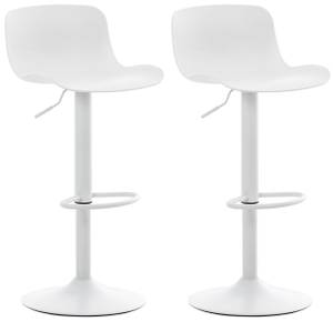 Tabouret de bar Almada Lot de 2 Blanc