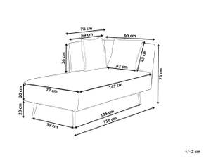 Chaiselongue RIOM Schwarz - Cremeweiß - Weiß