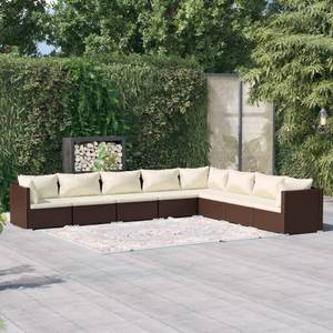 Salon de jardin (lot de 8) 3013632-24 Marron - Blanc - Métal - Polyrotin - 70 x 61 x 70 cm