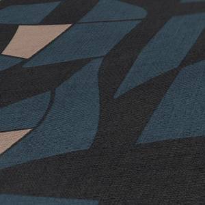 Geometrische Tapete Vlies Schwarz Blau Beige - Schwarz - Blau