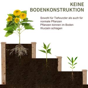 Hochbeet 845-451 Braun - Holzwerkstoff - 124 x 56 x 124 cm