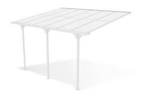 Pergola/Carport KLEO adossé Blanc - Largeur : 400 cm