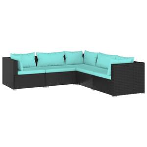 Garten-Lounge-Set (5-teilig) 3013632-15 Schwarz - Blau - Hellblau