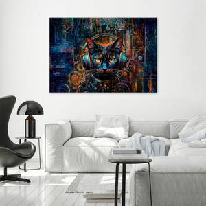 KUNSTDRUCK Cyber Cat DJ Vibes 1 100 x 70 cm