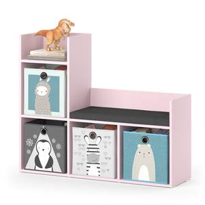 Sitzbankset Luigi 4 Faltboxen Pink - Holzwerkstoff - 107 x 89 x 31 cm