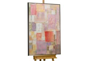 Acrylbild gerahmt Von der Muse geküsst Pink - Massivholz - Textil - 83 x 123 x 6 cm