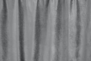 Samtvorhang mit Haken Grau - Kunststoff - 150 x 250 x 38 cm
