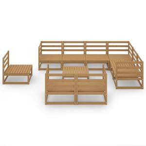 Garten-Lounge-Set (10-teilig) 3009834-1 Braun - Massivholz - Holzart/Dekor - 70 x 30 x 70 cm