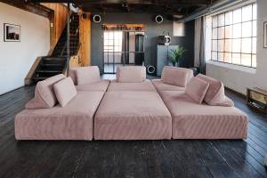 Modulsofa WIOLO SOFT 6 Module 6 Kissen Pink