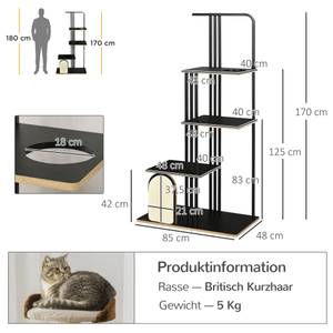 Kratzbaum D30-625V00BK Braun - Metall - 48 x 170 x 85 cm