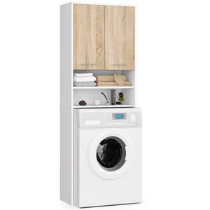 Meuble pour machine à laver FIN 2T Imitation chêne de Sonoma - Blanc