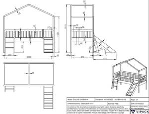 Lit cabane DALLAS HB005 192 x 202 x 209 cm