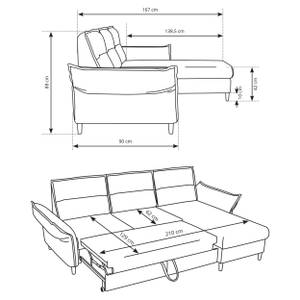 Ecksofa Mindi Blau