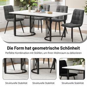 Esstisch Modern Ⅲ Schwarz - Metall - 80 x 75 x 140 cm