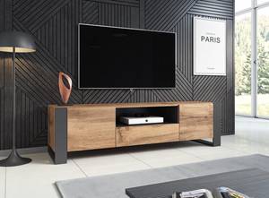 Meuble TV WOOD 180x44x48 Beige - Gris - Bois manufacturé - Matière plastique - 180 x 48 x 44 cm