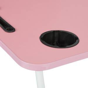 Table d’ordinateur avec porte-tablette Noir - Rose foncé - Blanc - Bois manufacturé - Métal - Matière plastique - 63 x 26 x 40 cm