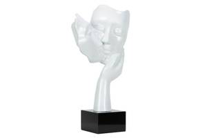Sculpture moderne Kiss of Innocence Blanc - Pierre artificielle - Matière plastique - 50 x 27 x 14 cm