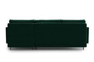 Blues Schlafsofa mit Chaiselongue Grün - Holzwerkstoff - Massivholz - Textil - Holzart/Dekor - Holz teilmassiv - 226 x 90 x 160 cm