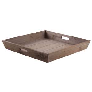 Plateaux carrés en bois (Lot de 2) Bois massif - 56 x 8 x 56 cm